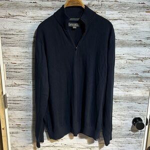 Eddie  Bauer navy blue 1/4 zip sweater size XL